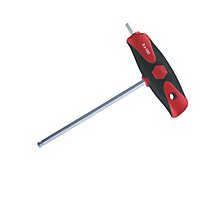 Wiha 54025 Soft Grip Ball End Hex Metric, Dual Drive T-Handle, Inch, 2.5 x 150