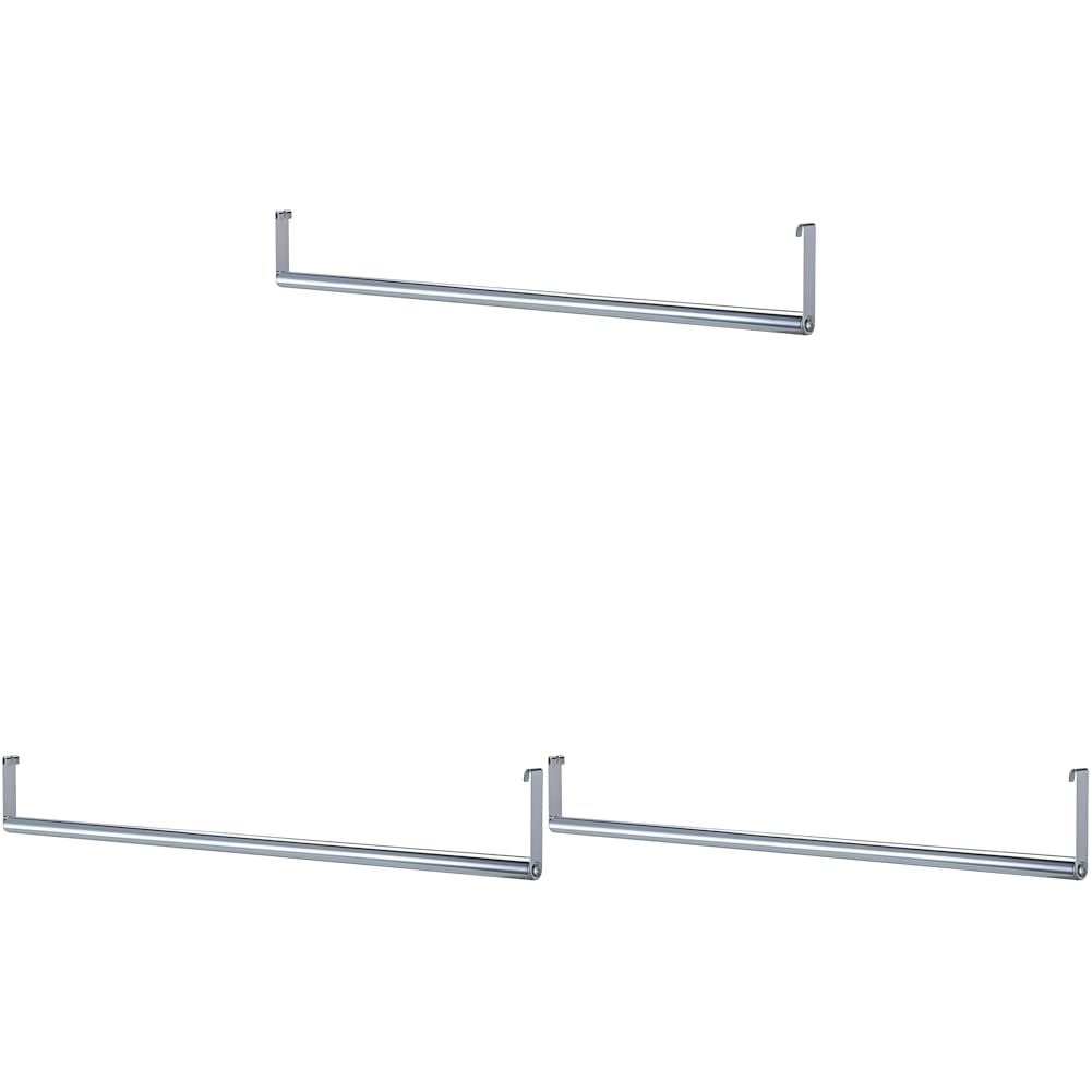 Lorell 69877 Garment Hanger Bar,f/Industrial Shelving, 36-Inch, Chrome (Pack of 3) 36.25" X 2.25" X 1.5" inches (Pack of 3)