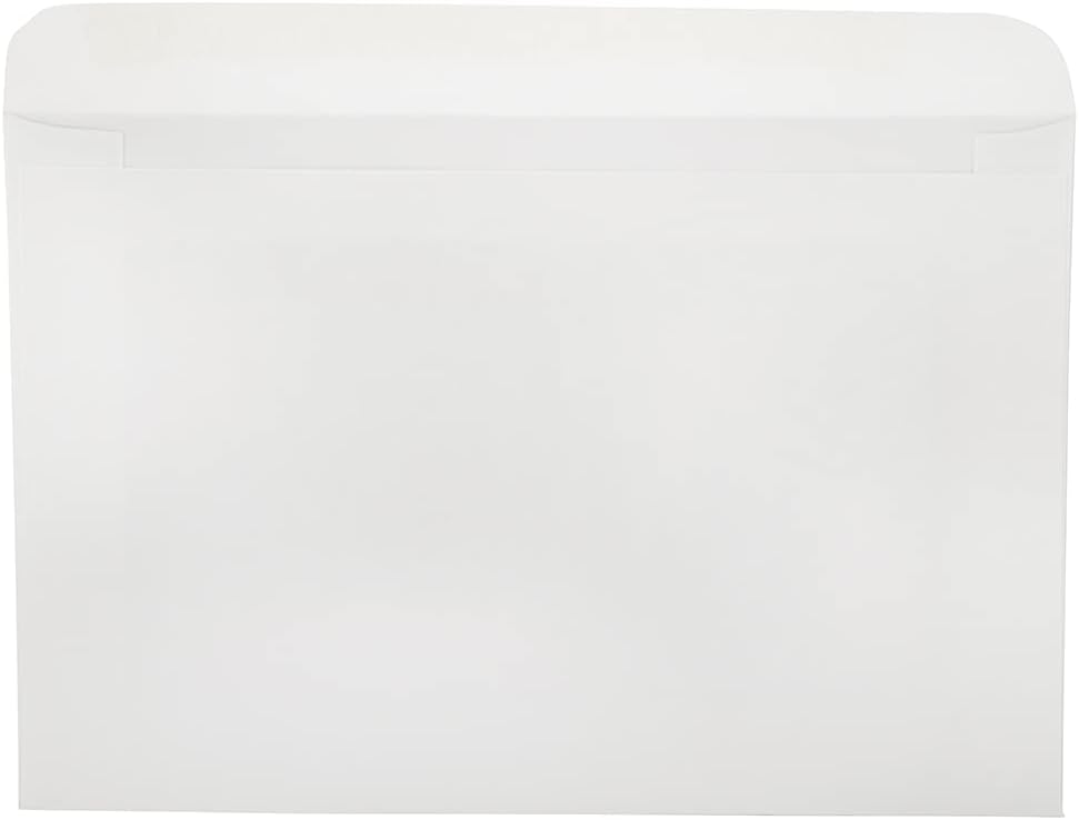 JAM Paper Window Booklet Envelopes - White - Gummed Closure - Single Window