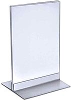 Azar Displays 102733 Clear Acrylic Double Sided Sign Holder 5.5" x 8.5" Vertical/Horizontal with T Strip, 10-Pack