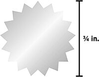 JAM PAPER Circle Label Wafer Seals with Serrated Edges - 100 Round Self-Adhesive Labels