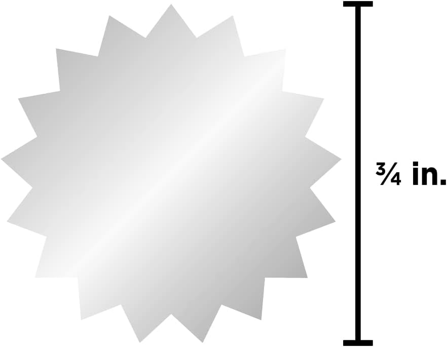 JAM PAPER Circle Label Wafer Seals with Serrated Edges - 100 Round Self-Adhesive Labels