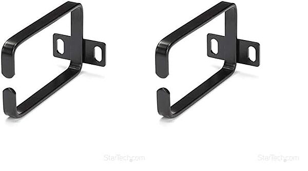 StarTech.com Vertical Server Rack Cable Management D-Ring Hook - Steel, Black