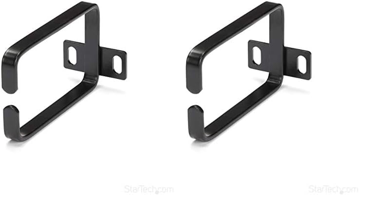 StarTech.com Vertical Server Rack Cable Management D-Ring Hook - Steel, Black
