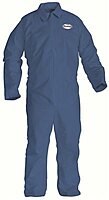 Kimberly-Clark Professional KleenGuard A20 Microforce Particle Protection Coveralls, Large, Denim Blue, Pack Of 24 Coveralls