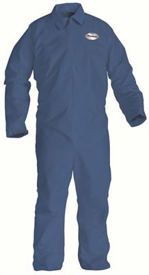 Kimberly-Clark Professional KleenGuard A20 Microforce Particle Protection Coveralls, Large, Denim Blue, Pack Of 24 Coveralls