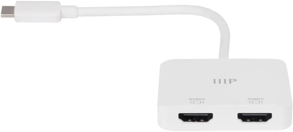 Monoprice USB-C to Dual 4K HDMI Adapter (Dual 4K@60Hz) for Samsung Galaxy S9/S9+, MacBook Air2020-2018