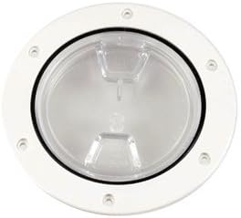 Beckson 4" Clear Center Screw-Out Deck Plate - White
