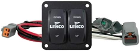 LENCO MARINE Trim Tab Switch Kit, Double Rocker, 2-Position, Hinge Lever Actuator, Black, Manual Operation