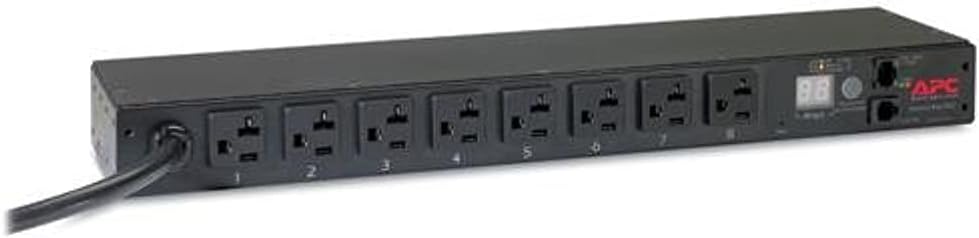 Schneider Electric Rack PDU, Metered, 1U, 20A, 120V, 8 5-20