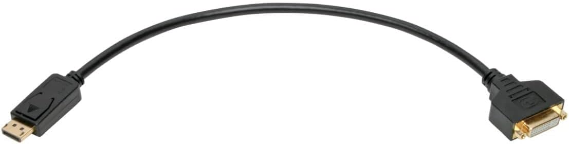 Tripp Lite DisplayPort to DVI Cable Adapter (M/F), DP to DVI Adapter, 1080p @ 60 Hz, Black, 1 Ft. (P134-001-GC)