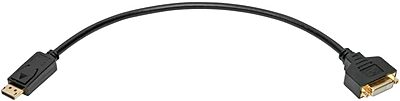 Tripp Lite DisplayPort to DVI Cable Adapter (M/F), DP to DVI Adapter, 1080p @ 60 Hz, Black, 1 Ft. (P134-001-GC)