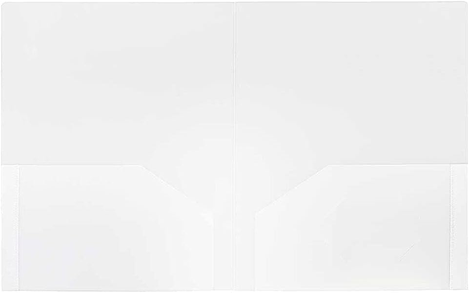 JAM Paper Heavy-Duty 2-Pocket Plastic Presentation Folders - Letter Size