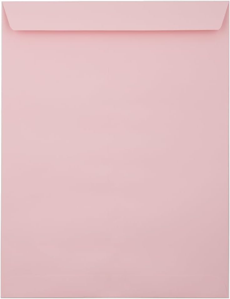 LUX 10 x 13 Open-End Envelopes, 80lb, Peel & Press Closure, Candy Pink - Pack of 50