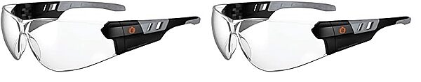 Ergodyne - 59103 Skullerz SAGA Frameless Safety Glasses, Anti Fog Clear Lens Matte Black (Pack of 2) Matte Black Frame, Clear Lens Anti-Fog Clear Lens (Pack of 2)