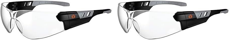 Ergodyne - 59103 Skullerz SAGA Frameless Safety Glasses, Anti Fog Clear Lens Matte Black (Pack of 2) Matte Black Frame
