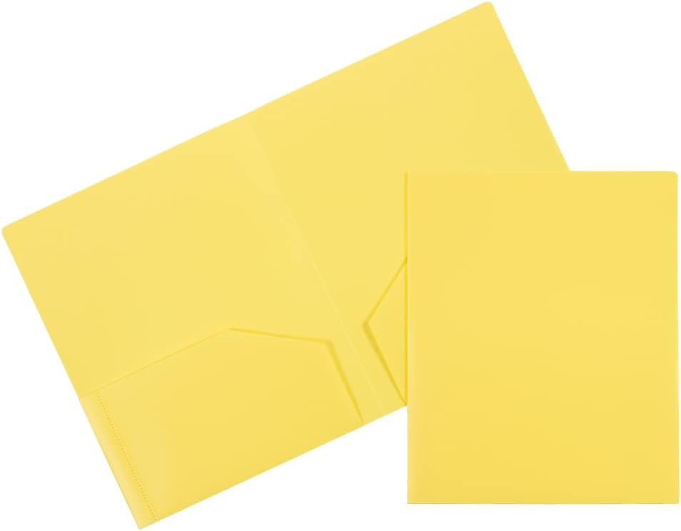 JAM Paper Heavy-Duty 2-Pocket Plastic Presentation Folders - Letter Size