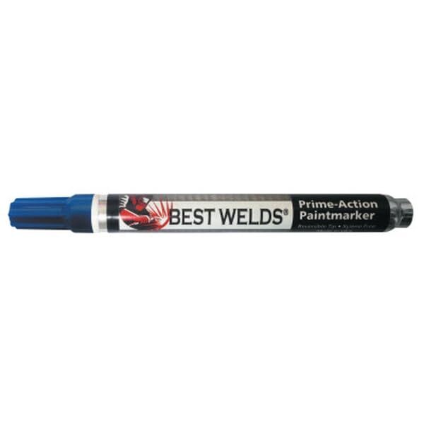 BEST WELDS 900-PAINTMKR-BLU - Prime-Action Paint Marker, Reversible Chisel/Bullet Tip, Blue, 12ct