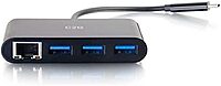 C2G USB-C to Gigabit Ethernet Adapter with 3-Port USB Hub