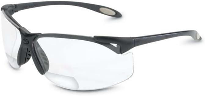 UVEX by Honeywell A962 Reader/Magnifier Series Black Frame, +2.5 Diopter TSR Gray Lens with Anti-Scratch Hardcoat One Size