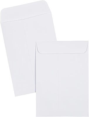 JAM Paper Open-End Catalog Envelopes with Gummed Closure - White