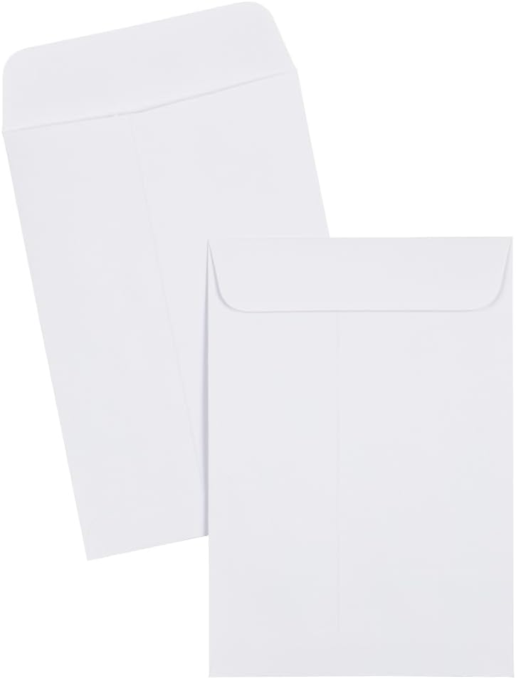JAM Paper Open-End Catalog Envelopes with Gummed Closure - White