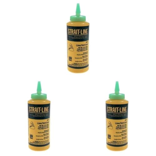 IRWIN Tools STRAIT-LINE 64907 High-Visibility Marking Chalk, 8-ounce, Green (64907) (Pack of 3)