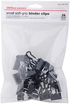 Office Depot® Brand Binder Clips, Small, 3/4" Wide, 3/8" Capacity, Black, Pack Of 24