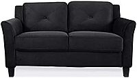 Harper Tufted Tufted Back Cushion Microfiber Loveseat - Lifestyle Solutions (Black)