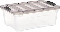 IRIS USA 13 Quart Stack & Pull Clear Storage Box, Gray, 8 Pack