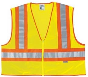 MCR Safety WCCL2 Class 2 Polyester Mesh Flame Resistant Safety Vest, Fluorescent Lime