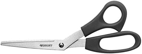 Westcott® All-Purpose Value Stainless Steel Scissors, 8", Bent, Black