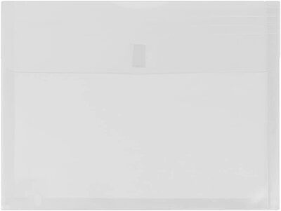 JAM PAPER Plastic Booklet Expansion Envelopes with Hook & Loop Closure - Letter