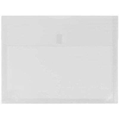 JAM PAPER Plastic Booklet Expansion Envelopes with Hook & Loop Closure - Letter