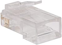 TRIPP LITE 100 Pack RJ45 Plugs Round Solid Stranded Conductor 4-Pair Cat5e Cable (N030-100),Multicolor