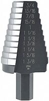 Irwin Tools IRWIN Unibit #21 13/16-Inch to 1-3/8-Inch Step-Drill Bit, 1/2-Inch Shank (10221), Black