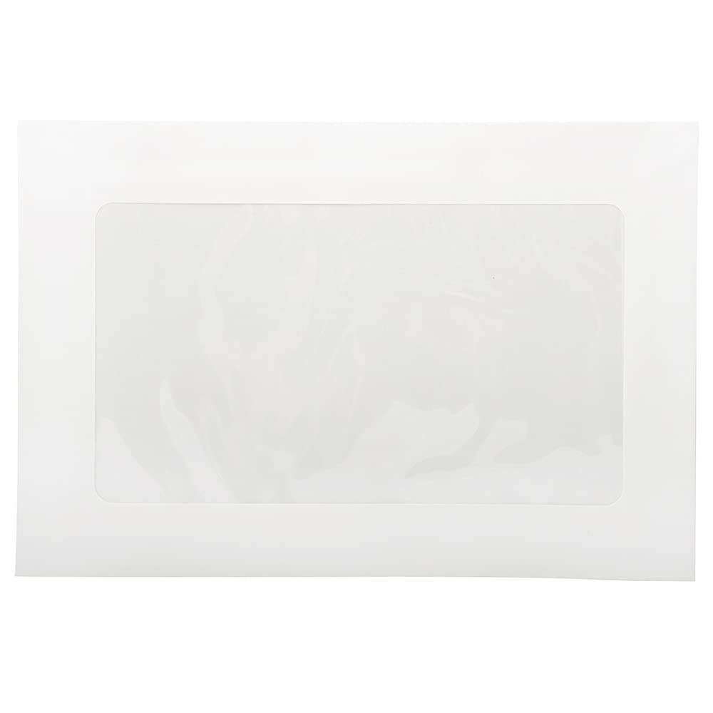 JAM Paper Window Booklet Envelopes - White - Gummed Closure - Single Window