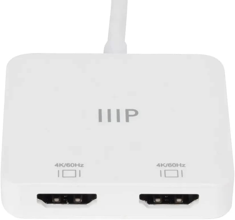 Monoprice USB-C to Dual 4K HDMI Adapter (Dual 4K@60Hz) for Samsung Galaxy S9/S9+, MacBook Air2020-2018