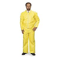 Tychem QC Coverall, Zipper Front - Yellow, 3XL SafeSPEC 10 mil