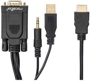 Rocstor Premium 6ft VGA to HDMI Converter Cable with Power and Audio Support M/M - Compatible with Computers, pc, Desktop