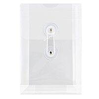 JAM PAPER Open-End Plastic Envelopes, Button & String