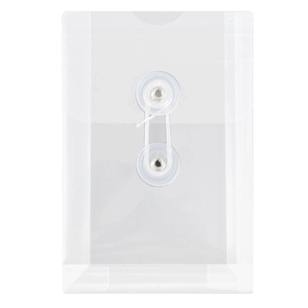 JAM PAPER Open-End Plastic Envelopes, Button & String