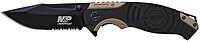Smith & Wesson M&P SWMP13BSCP Folder Clam Liner Lock Drop Pt. Handle Knife, Black/Gold