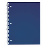 Just Basics® Poly Spiral Notebook, 8 1/2" x 10 1/2", Wide Ruled, 140 Pages (70 Sheets), Blue