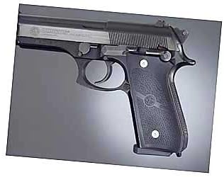 Hogue Rubber Grip Panel Set for Taurus PT-92, PT-99, PT-100, PT101, PT-92AR, Black - 99010