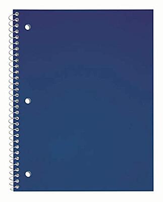 Just Basics® Poly Spiral Notebook, 8 1/2" x 10 1/2", Wide Ruled, 140 Pages (70 Sheets), Blue