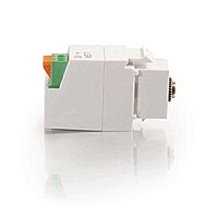 Legrand - C2G 3.5MM Keystone Module, Stereo Keystone Jack with 4-Pin Mini Din Connector, White 3-Conductor Keystone Adapter