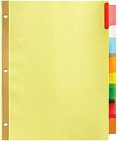 Office Depot Brand Insertable Dividers with Big Tabs, Buff, Assorted Colors, 8-Tab, Pack of 4 Sets