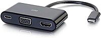C2G USB-C® to 4K HDMI® and VGA Multiport Adapter with Power Delivery up to 60W - Black