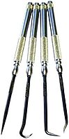 King Tool K4PSC 4-Piece Pick Set Carbon Steel Blades Knurled Aluminum Handles